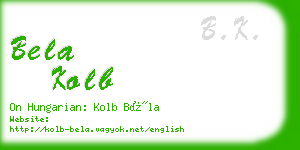bela kolb business card